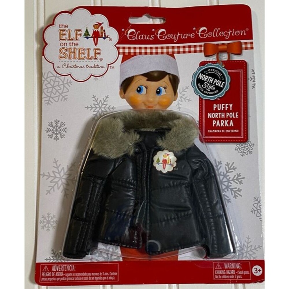 Elf on The Shelf Puffy Christmas Parka Bomber Jacket Coat Couture Collection New
